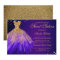 Purple Gold Sparkle Dress Sweet Sixteen Invitation