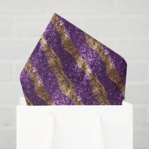 Purple Gold Sparkle Glitter Christmas Tissue Paper