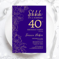 Purple Gold Surprise 40th Birthday