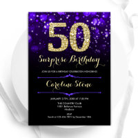 Purple Gold Surprise 50th Birthday