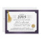Purple & Gold Tassel Diploma Graduation Invitation
