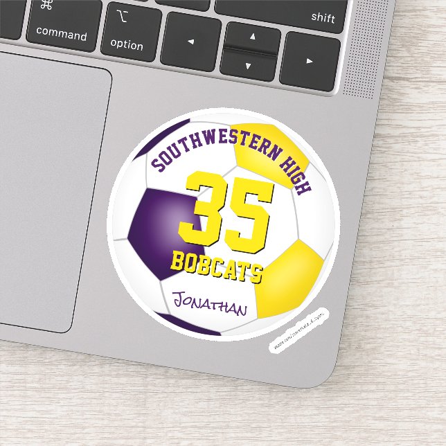 purple gold team colours boys girls soccer (Detail)