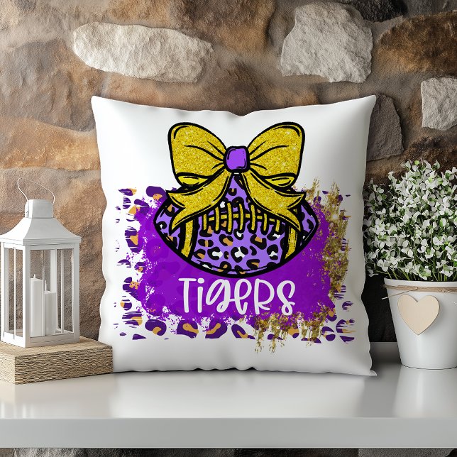 Purple Gold Tiger Football Louisiana Cushion (Creator Uploaded)