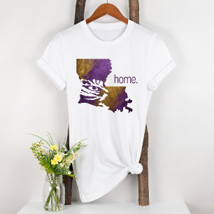 Purple Gold Tiger Home State Louisiana Tri-Blend Shirt