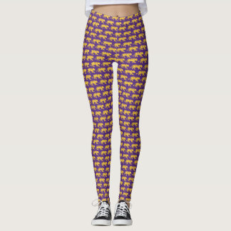 Purple & Gold Tiger Print Leggings | LSU Outfit