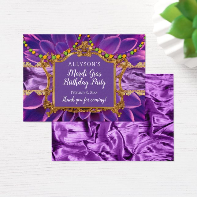 Purple Gold Tone Elegant Mardi Gras Birthday Party (Desk)