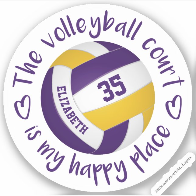 purple gold volleyball court my happy place (Front)