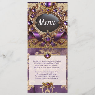 Purple & Gold Wedding Menu