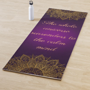 Purple golden mandala yoga mat