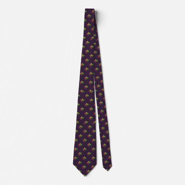 Purple Golf Emblem Men's Work, Birthday Gift Tie (Front)