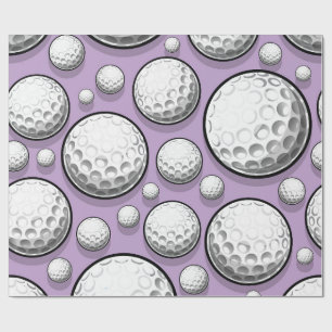 Purple Golf Party Wrapping Paper