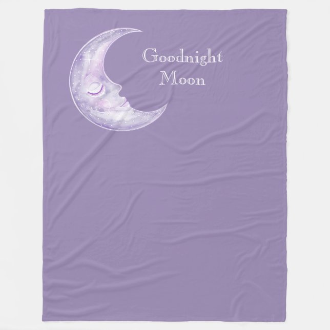 Purple Goodnight Moon Fleece Blanket (Front)