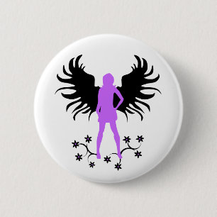 Purple Goth Angel button