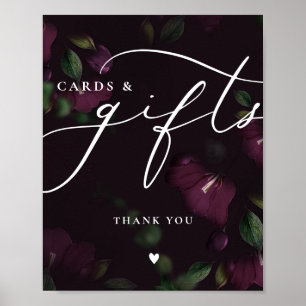 Purple goth Calligraphy Cards & Gifts Wedding Sign