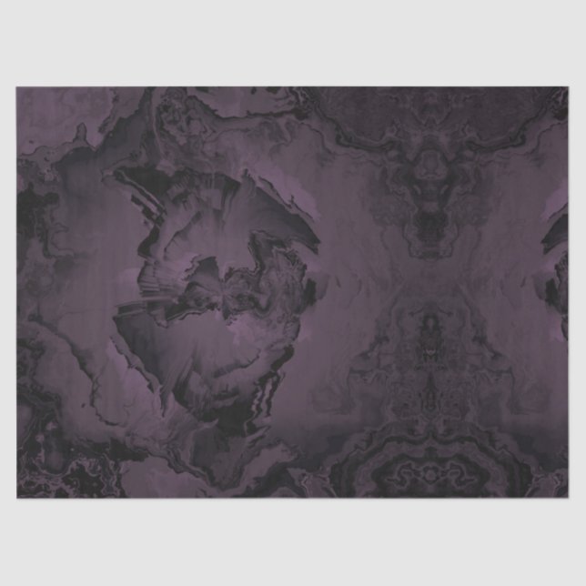 Purple Goth Watercolor Peony Tissue Paper (Front)