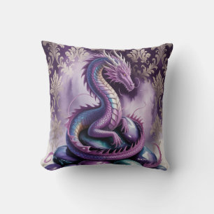 Purple Gothic Dragon Birthday Party Cushion