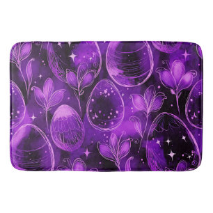 Purple Gothic Easter Pattern Bath Mat