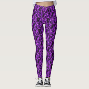 Purple Gothic Easter Pattern Leggings