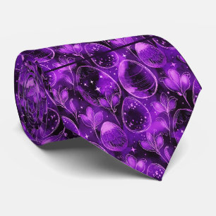 Purple Gothic Easter Pattern Tie