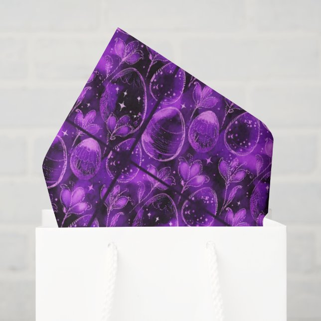 Purple Gothic Easter Pattern Tissue Paper (Gift Bag)
