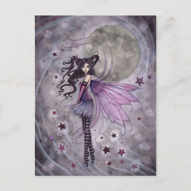 Purple Gothic Fairy Faery Fantasy Art Postcard (Front)