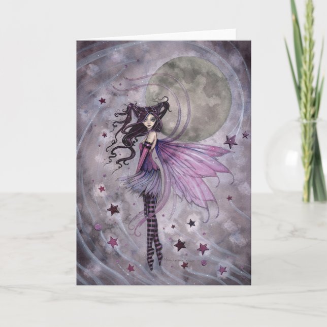 Purple Gothic Fairy Fantasy Art  Faery Card (Front)