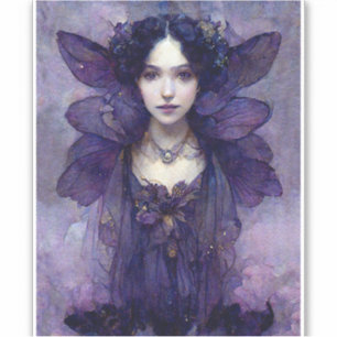 Purple Gothic Fairy Fantasy Art Sticker