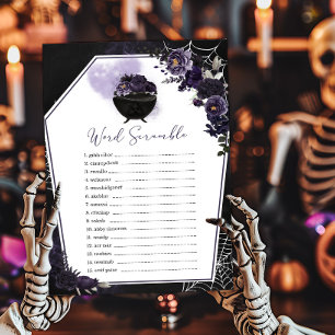 Purple Gothic Floral Word Scramble Game