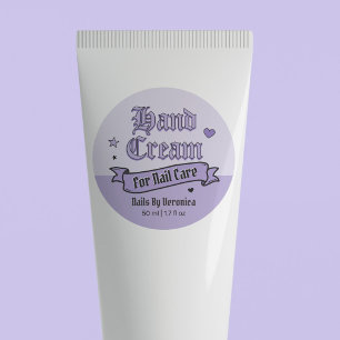 Purple Gothic Hand Cream Nail Care Round Label