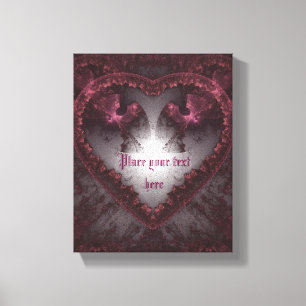 Purple Gothic Heart 001 Canvas Print
