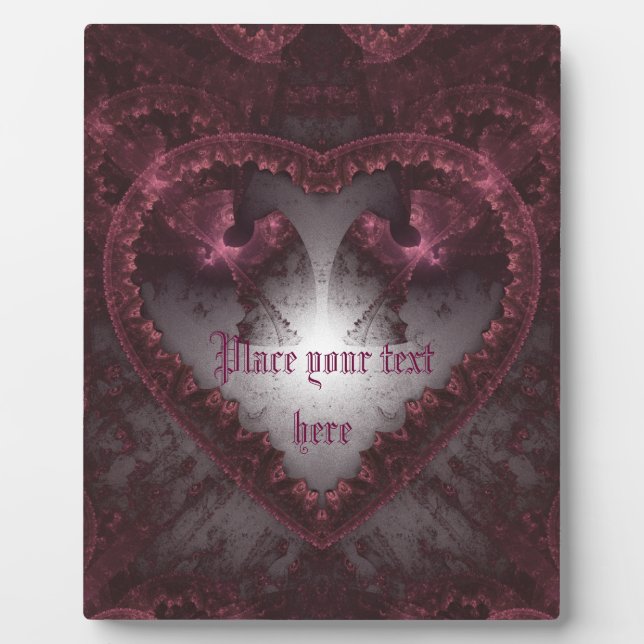 Purple Gothic Heart 001 Plaque (Front)