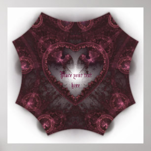 Purple Gothic Heart 001 Poster