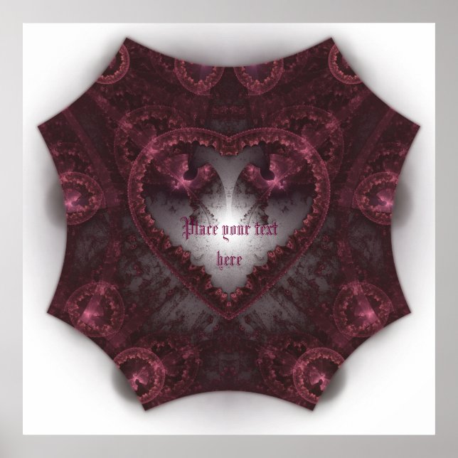 Purple Gothic Heart 001 Poster (Front)