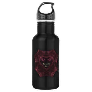 Purple Gothic Heart 001 Water Bottle