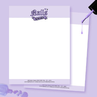Purple Gothic Lettering Nail Salon Letterhead