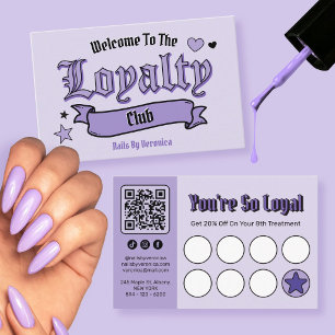 Purple Gothic Nail Salon Loyalty Punch Card