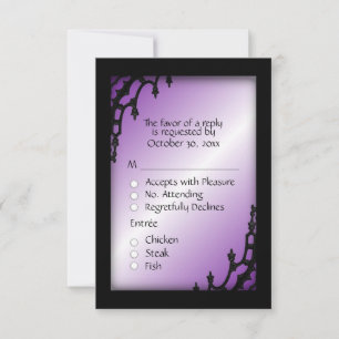 Purple Gothic RSVP with Menu Choice