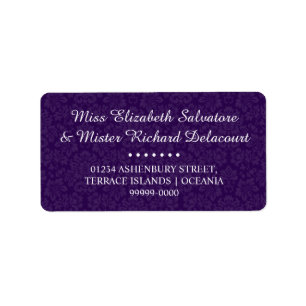 Purple Gothic Victorian Wedding Address Labels