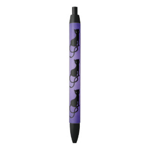 Purple Gracious Evil Black Cat Black Ink Pen