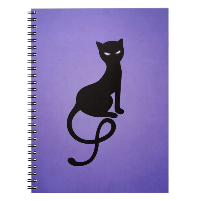 Purple Gracious Evil Black Cat Notebook (Front)