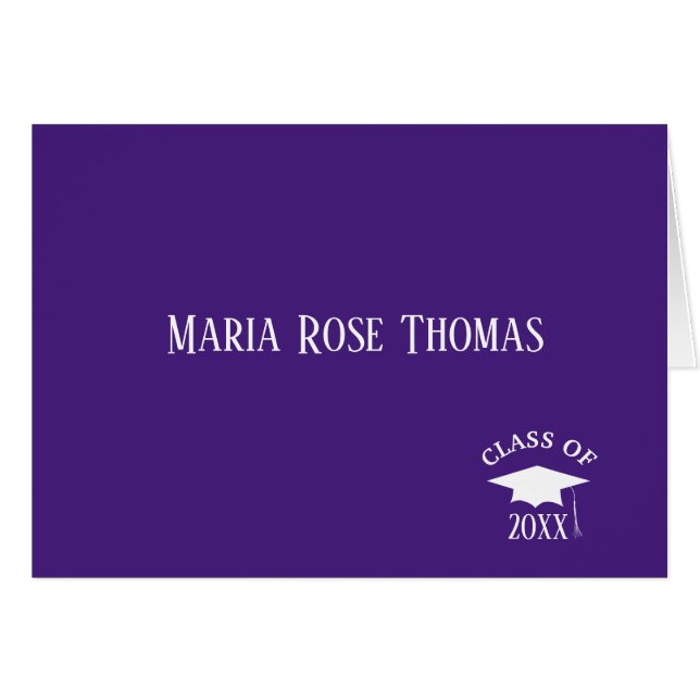 Purple Grad Thank you note  (4.25" x 5.5") Card (Front Horizontal)