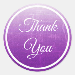Purple Gradient and White Thank You stickers