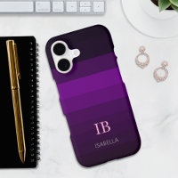 Purple Gradient Colour Stripes with Monogram