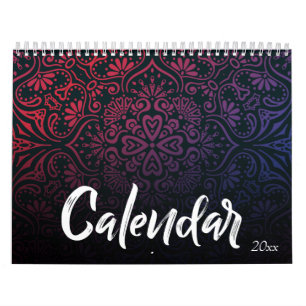 Purple gradient Colourful Christmas new year Calendar