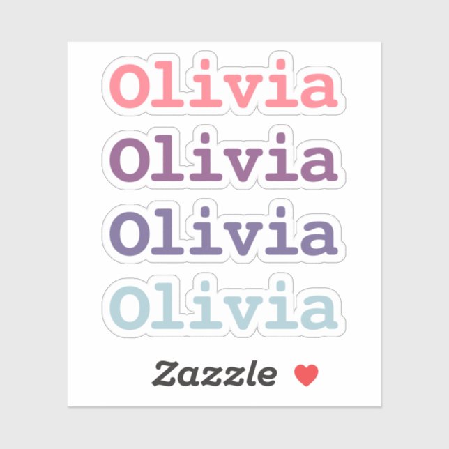 Purple Gradient Colours Kids Name Cut Out (Sheet)
