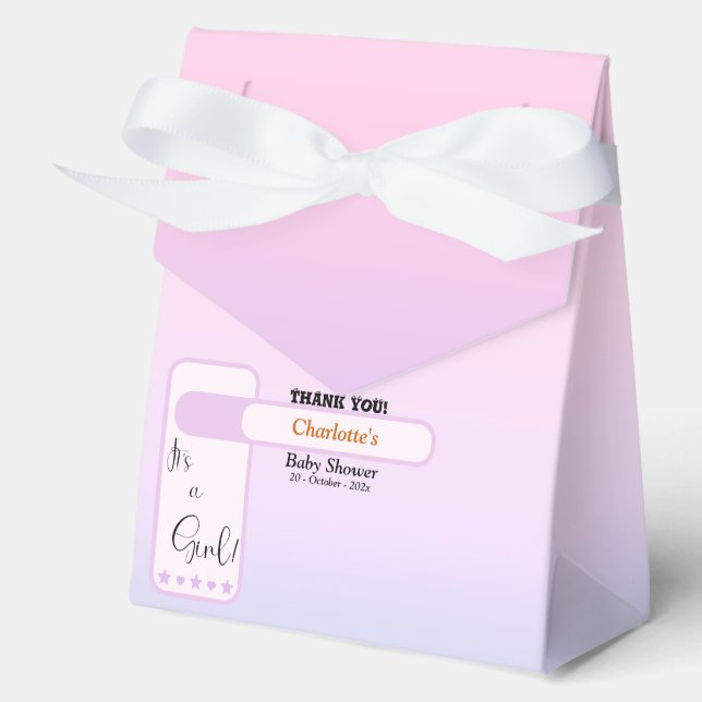 Purple Gradient Cute Eyeball Text Baby Shower Favour Box (Front)