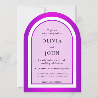 Purple gradient elegant wedding invitation