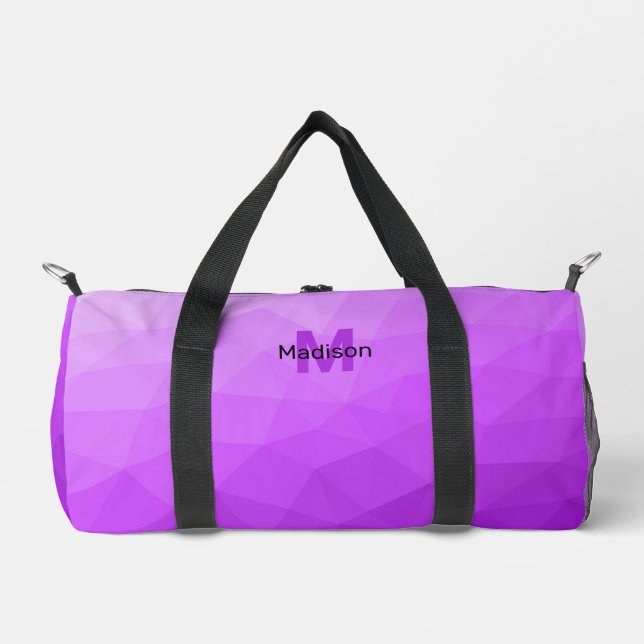 Purple gradient geometric mesh pattern Monogram Duffle Bag (Front)