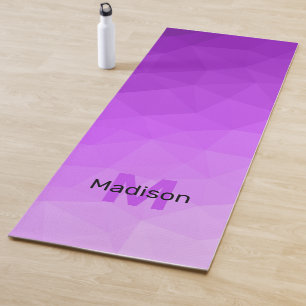 Purple gradient geometric mesh pattern Monogram Yoga Mat