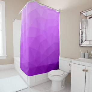 Purple gradient geometric mesh pattern shower curtain